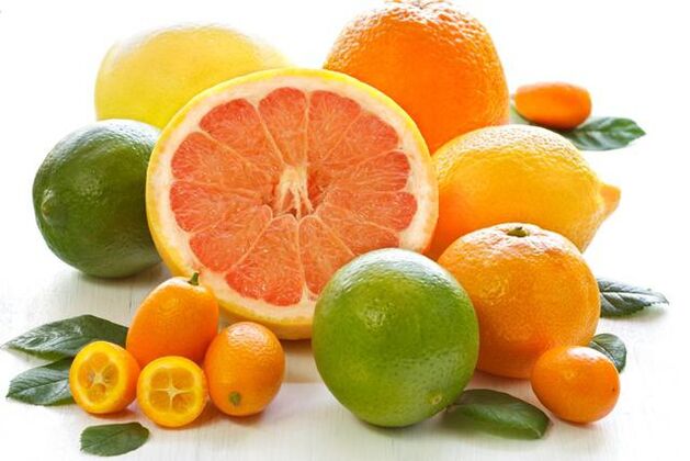 frutas cítricas para aumentar la potencia